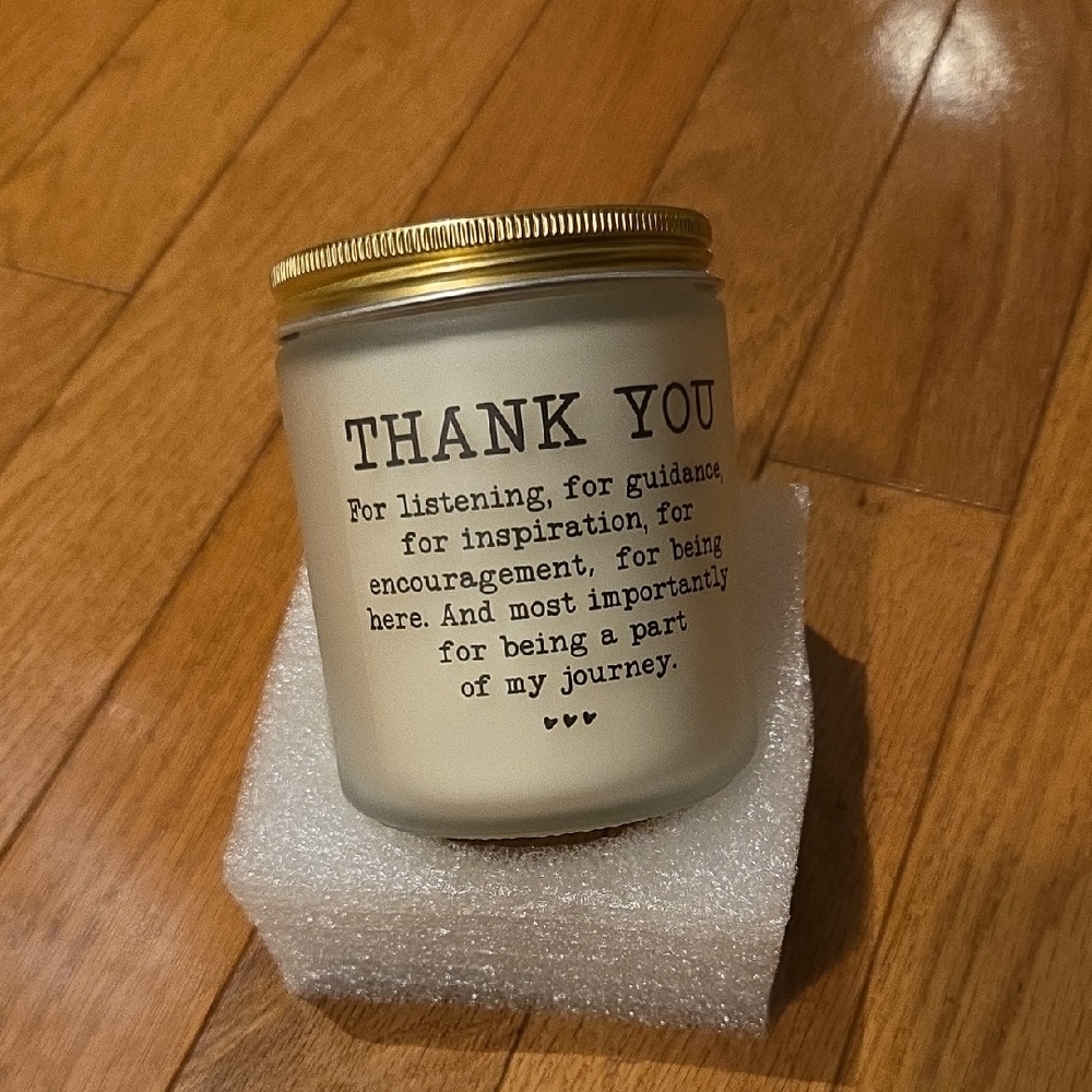 Thank You Scented Candle with Gold Lid